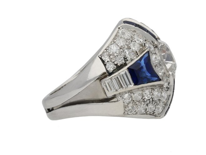 Art Deco sapphire and diamond ring berganza hatton garden