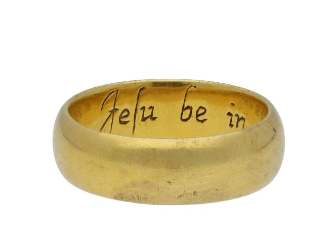 Enamelled posy ring Jesu be in my begininge Hatton garden