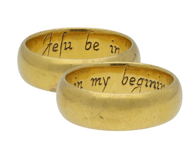 Enamelled posy ring Jesu be in my begininge Hatton garden