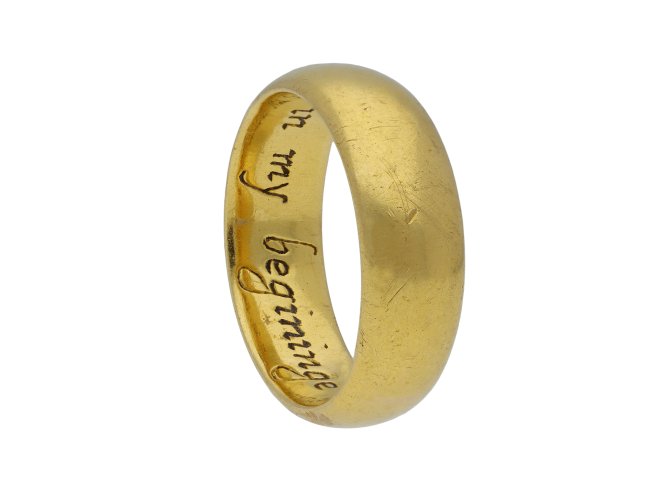 Enamelled posy ring Jesu be in my begininge Hatton garden