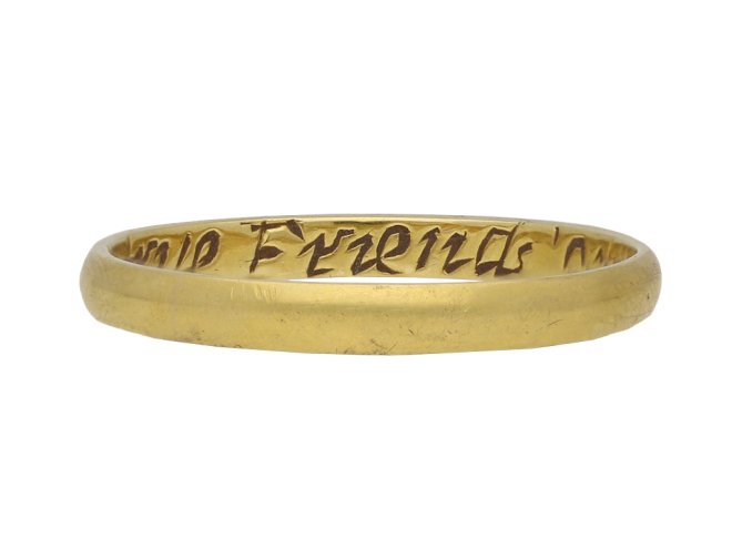 Gold posy ring, English berganza hatton garden