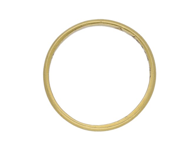 Gold posy ring, English berganza hatton garden