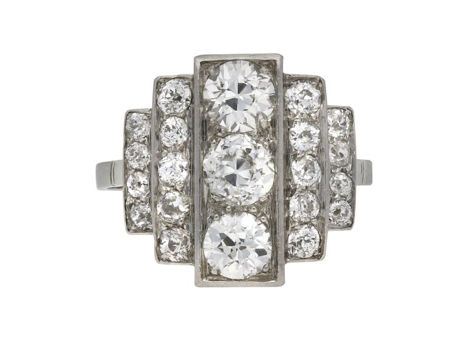 Art Deco diamond cluster ring berganza hatton garden