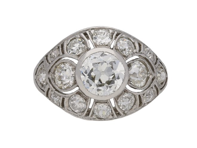 Diamond cluster ring, French berganza hatton garden