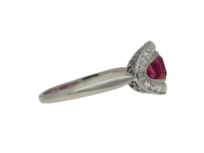 Burmese ruby and diamond saddle ring berganza hatton garden