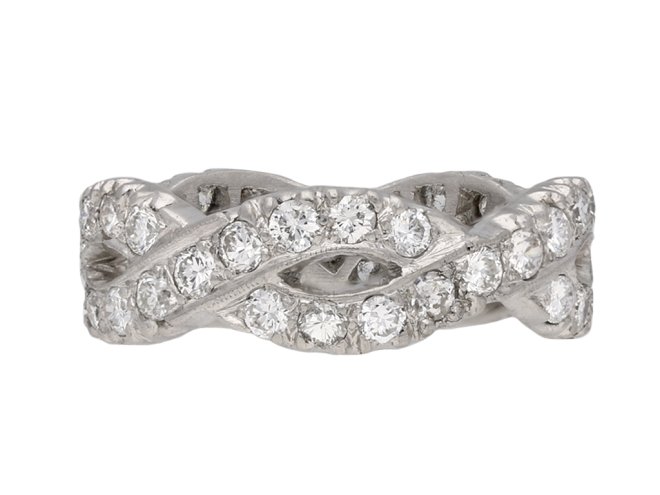 Diamond set twisted eternity ring berganza hatton garden