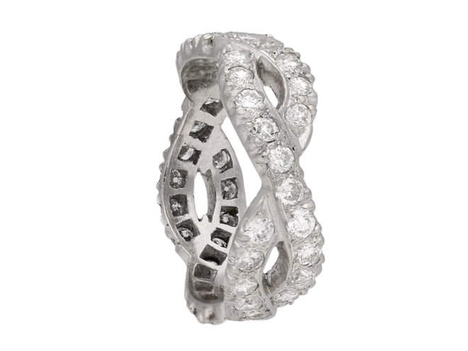 Diamond set twisted eternity ring berganza hatton garden