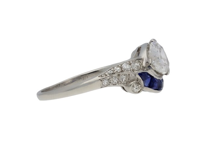 Art Deco diamond and sapphire ring hatton garden