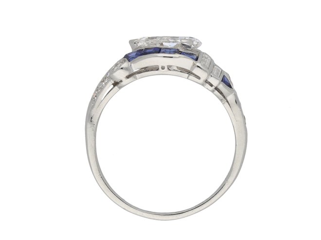 Art Deco diamond and sapphire ring hatton garden