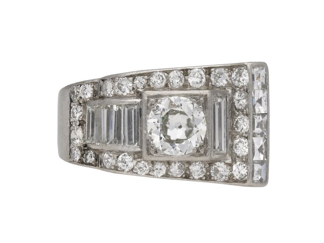 Art Deco diamond dress ring berganza hatton garden