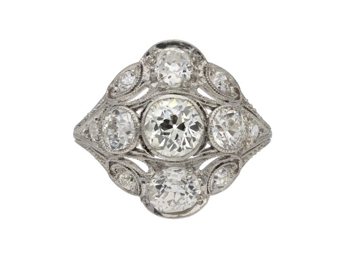 Diamond cluster ring berganza hatton garden