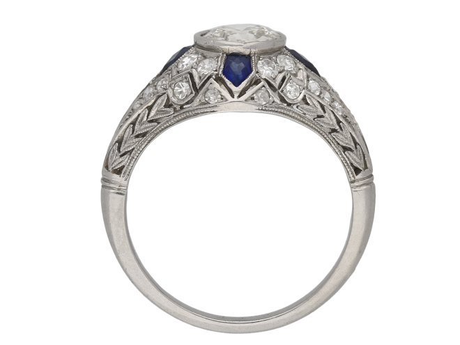 Diamond and calibré cut sapphire ring berganza hatton garden