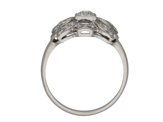 Ornate diamond cluster ring, American berganza hatton garden