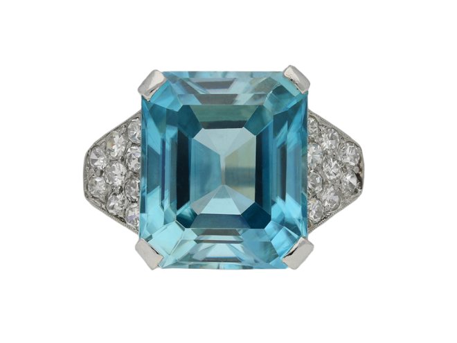 Art Deco zircon diamond ring berganza hatton garden