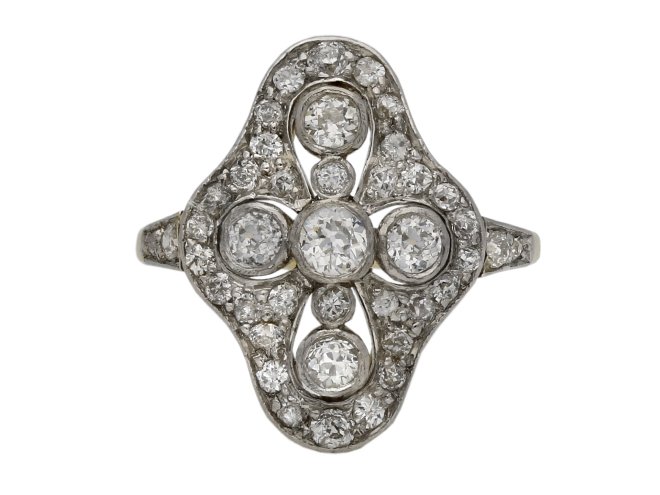 Edwardian diamond cluster ring berganza hatton garden