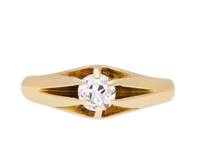 Solitaire old cut diamond ring, circa 1905. Hatton Garden