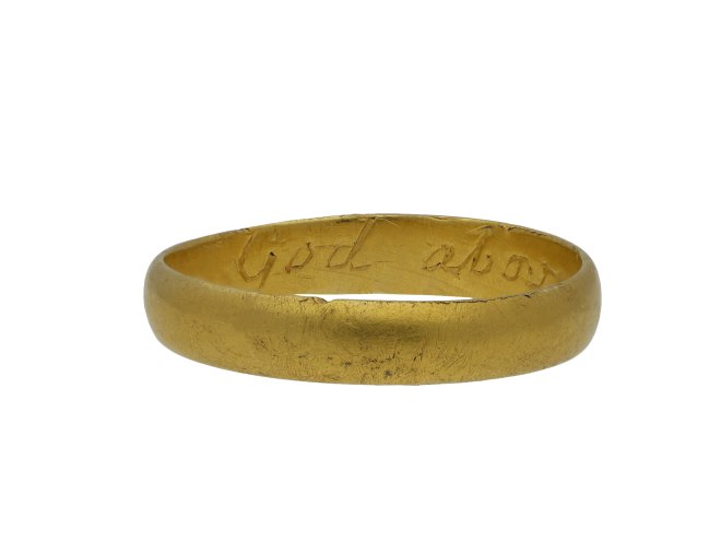 Gold posy ring God above increase our love hatton garden