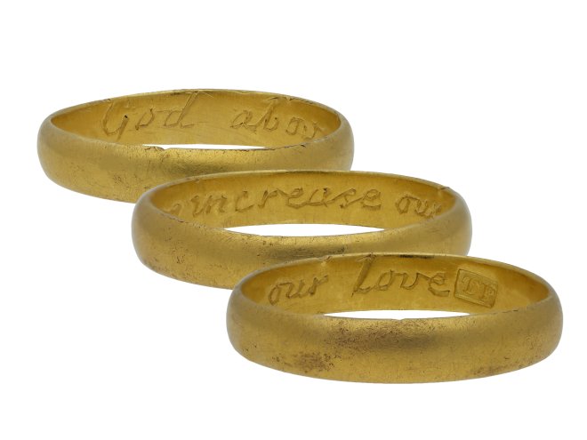 Gold posy ring God above increase our love hatton garden