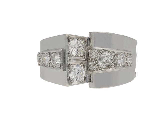 Art Deco diamond cocktail ring berganza hatton garden