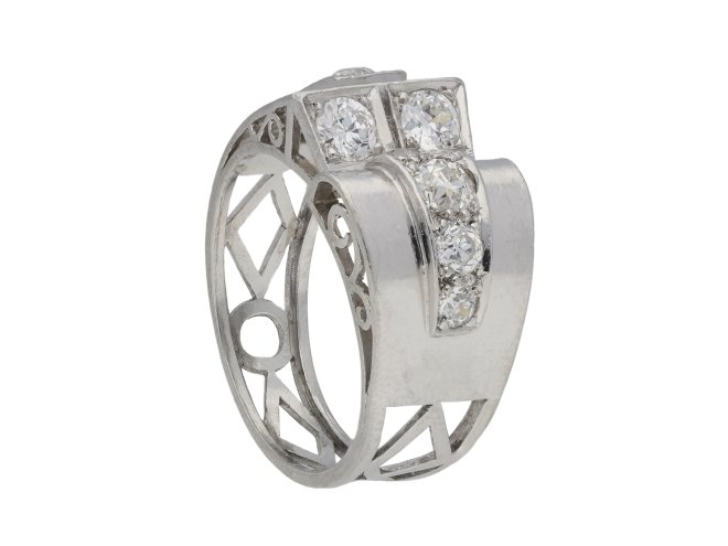 Art Deco diamond cocktail ring berganza hatton garden