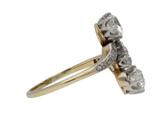 Antique diamond crossover ring berganza hatton garden