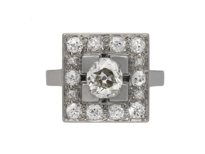 Art Deco diamond cluster ring hatton garden berganza