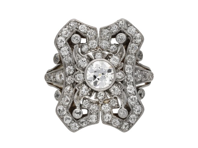 Antique diamond cluster ring berganza hatton garden