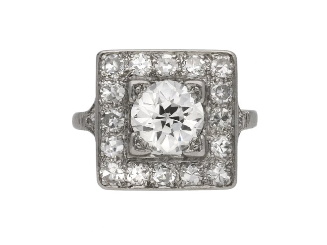 Art Deco diamond coronet cluster ring berganza hatton garden