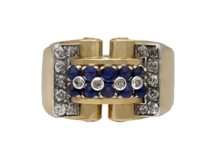 Cabochon sapphire diamond cocktail ring berganza hatton garden