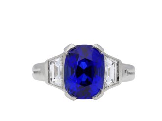 Burmese sapphire and diamond ring, circa 1935.