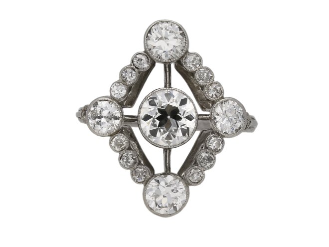 Diamond cluster ring, French berganza hatton garden