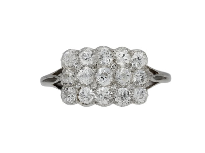 Edwardian three row diamond ring berganza hatton garden