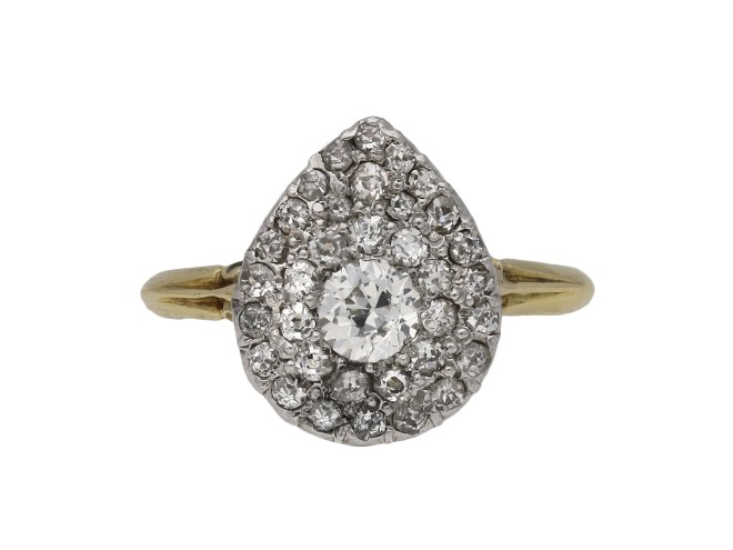 Antique diamond two row cluster ring berganza hatton garden