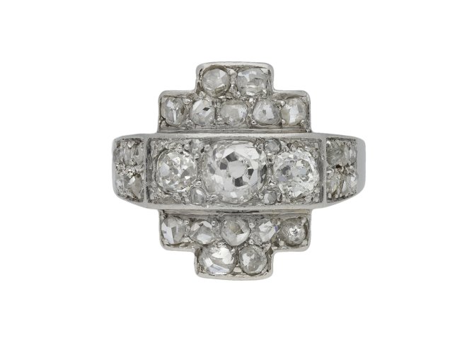 Art Deco diamond cluster ring berganza hatton garden