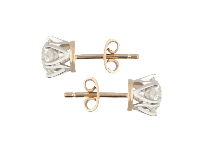 edwardian old mine diamond stud earrings. hatton garden