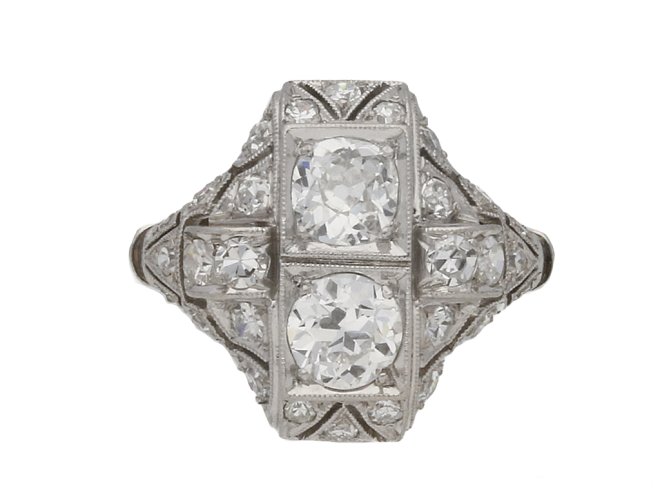 front view Art Deco diamond ring French berganza hatton garden