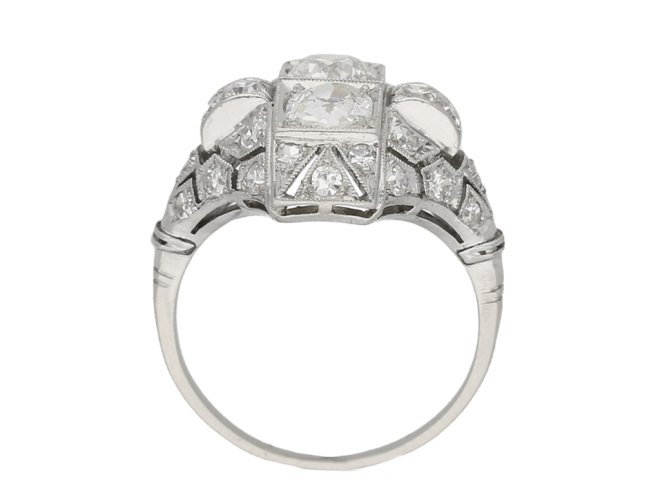 back view Art Deco diamond ring French berganza hatton garden