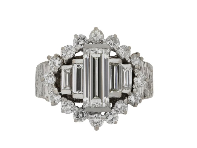 Vintage diamond cluster ring, circa 1970.    