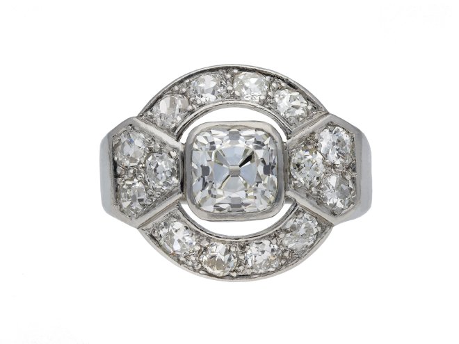 Art Deco diamond cluster ring berganza hatton garden