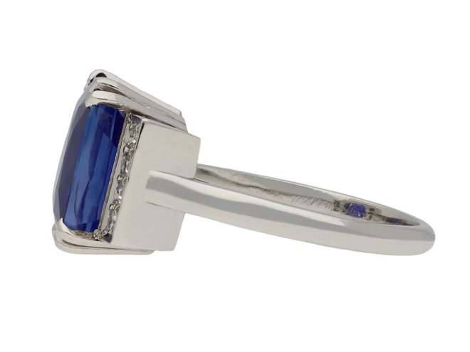 Art Deco Ceylon sapphire and diamond ring hatton garden