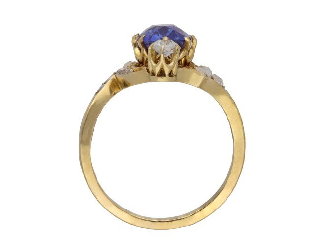 Antique Ceylon sapphire and diamond ring berganza hatton garden