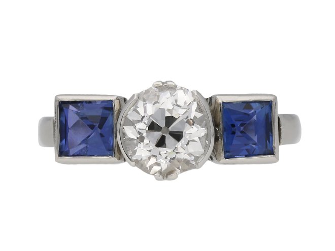 Art Deco diamond and sapphire ring berganza hatton garden