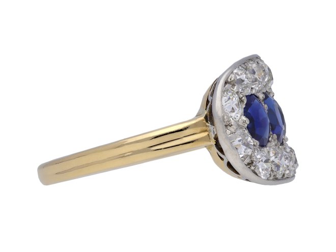 Antique sapphire diamond cluster ring berganza hatton garden