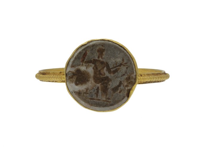 Ancient Roman intaglio ring with Jupiter berganza hatton garden