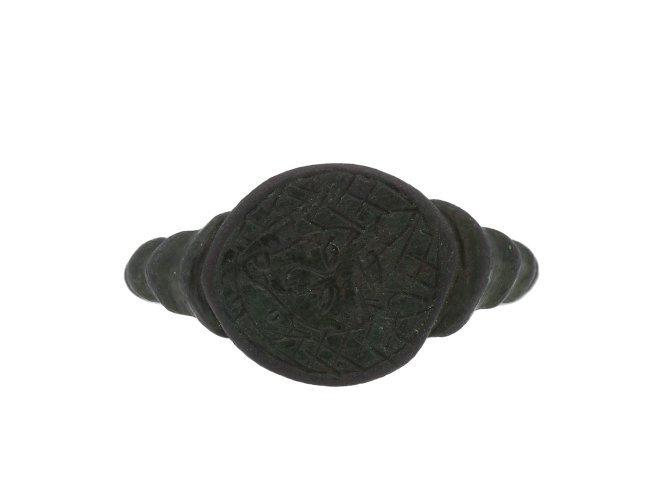 Medieval bronze ring with horned devil hatton garden