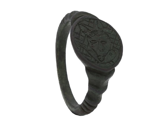 Medieval bronze ring with horned devil hatton garden