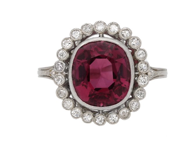 natural purple spinel and diamond ring berganza hatton garden