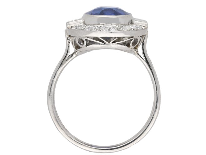 Burmese sapphire and diamond cluster ring berganza hatton garden