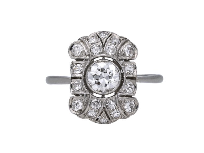 Art Deco diamond cluster ring berganza hatton garden