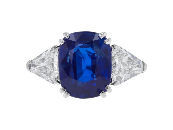 Natural Burmese sapphire and diamond ring hatton garden